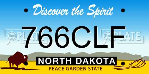 766CLF North Dakota License Plate