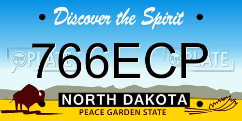 766ECP North Dakota License Plate