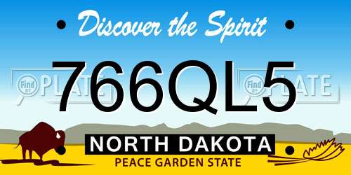 766QL5 North Dakota License Plate