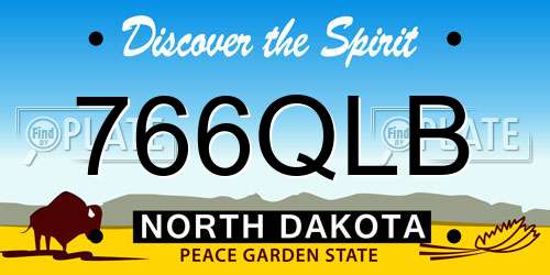 766QLB North Dakota License Plate