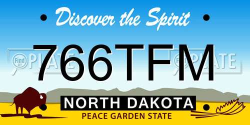 766TFM North Dakota License Plate