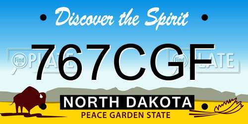 767CGF North Dakota License Plate