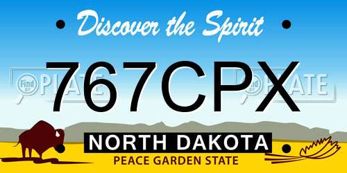 767CPX North Dakota License Plate