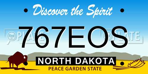 767EOS North Dakota License Plate