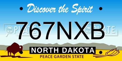 767NXB North Dakota License Plate