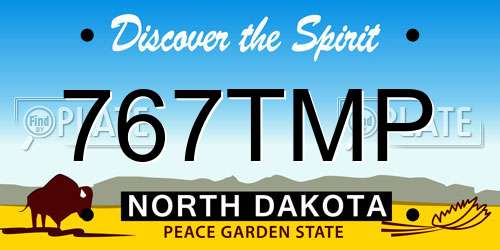 767TMP North Dakota License Plate