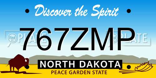 767ZMP North Dakota License Plate