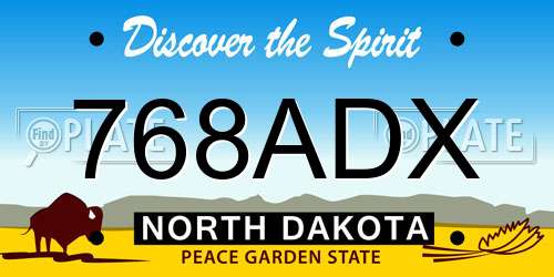 768ADX North Dakota License Plate