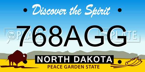 768AGG North Dakota License Plate
