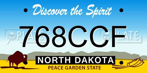 768CCF North Dakota License Plate