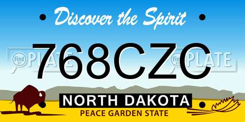 768CZC North Dakota License Plate