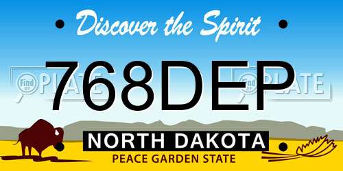 768DEP North Dakota License Plate
