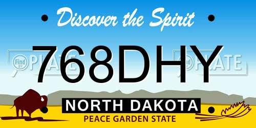 768DHY North Dakota License Plate