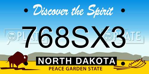 768SX3 North Dakota License Plate