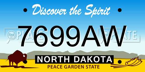 7699AW North Dakota License Plate