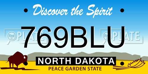 769BLU North Dakota License Plate
