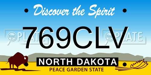 769CLV North Dakota License Plate