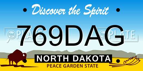 769DAG North Dakota License Plate