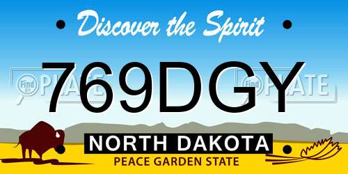 769DGY North Dakota License Plate