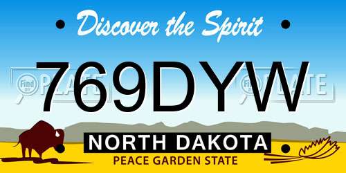 769DYW North Dakota License Plate
