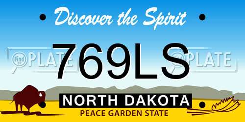769LS North Dakota License Plate