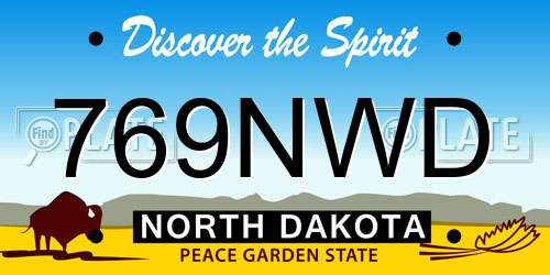 769NWD North Dakota License Plate
