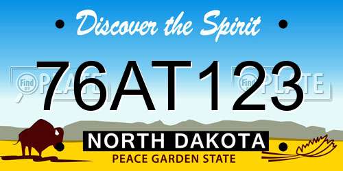 76AT123 North Dakota License Plate