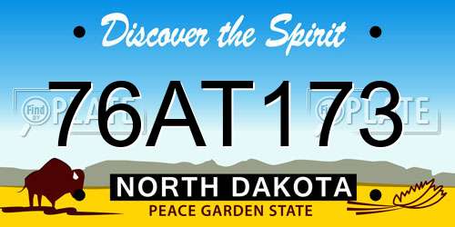 76AT173 North Dakota License Plate
