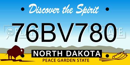 76BV780 North Dakota License Plate