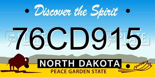 76CD915 North Dakota License Plate