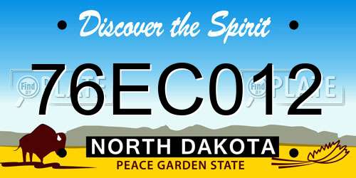 76EC012 North Dakota License Plate