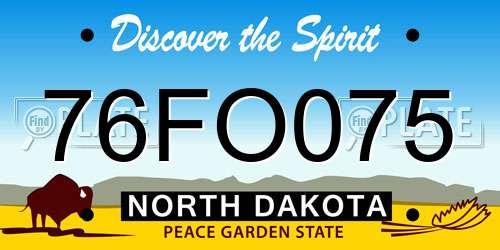 76FO075 North Dakota License Plate