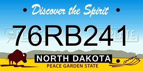 76RB241 North Dakota License Plate