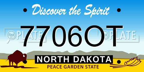 7706OT North Dakota License Plate