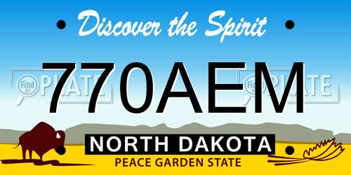 770AEM North Dakota License Plate