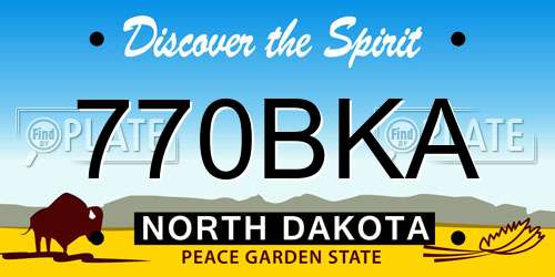 770BKA North Dakota License Plate