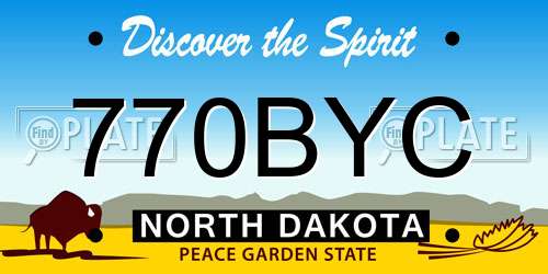770BYC North Dakota License Plate