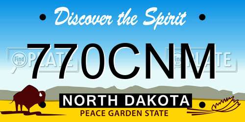 770CNM North Dakota License Plate