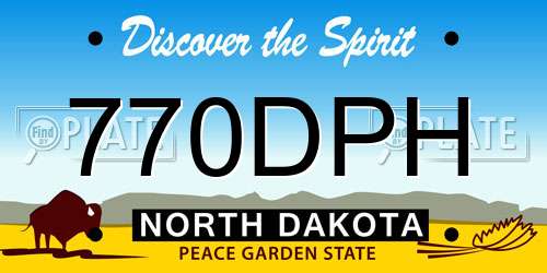 770DPH North Dakota License Plate