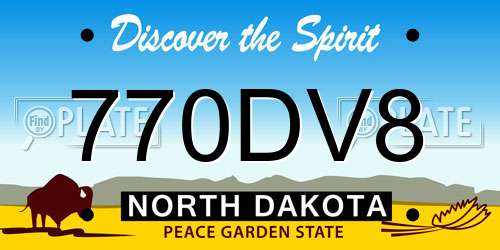 770DV8 North Dakota License Plate