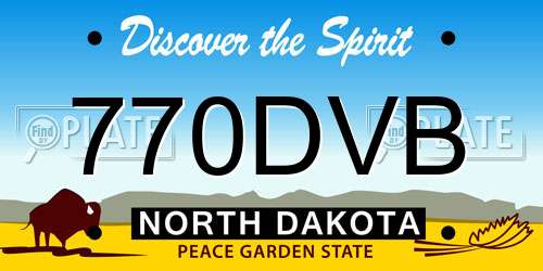 770DVB North Dakota License Plate