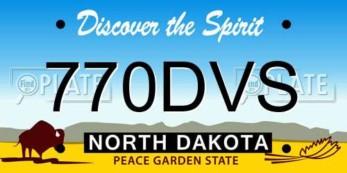 770DVS North Dakota License Plate