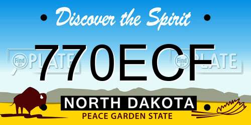 770ECF North Dakota License Plate