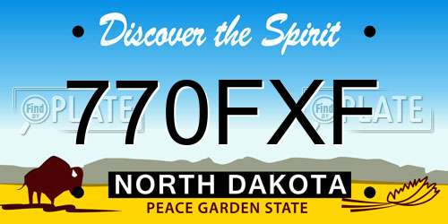770FXF North Dakota License Plate