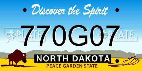 770G07 North Dakota License Plate
