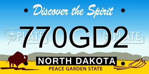 770GD2 North Dakota License Plate