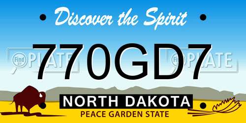 770GD7 North Dakota License Plate