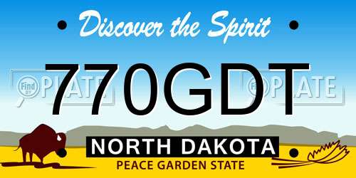 770GDT North Dakota License Plate
