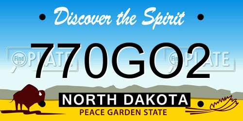 770GO2 North Dakota License Plate