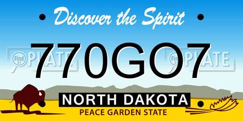 770GO7 North Dakota License Plate
